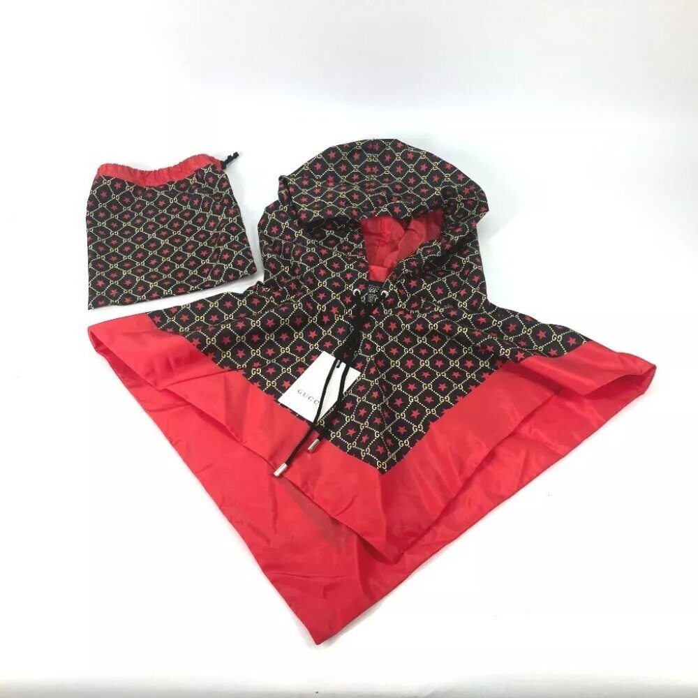 Auth GUCCI 581635 GG star raincoat hood Tops Apparel with Pouch poncho